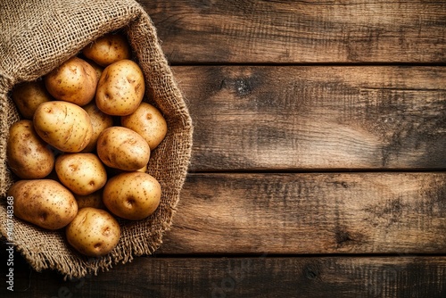 Vegetables and fruits theme photo for designing advertising pics with brown background. Light yellow countertop contains a paper bag of vegetable and some types of vegetables and fruits. Generative Ai photo