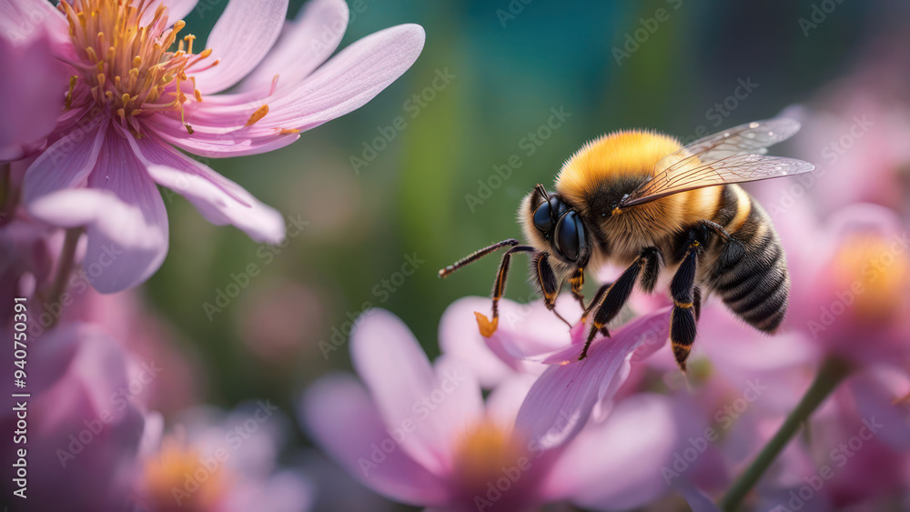 bees perch in the flower garden with a realistic feel with the atmosphere is comfortable and the natural living atmosphere is felt bees perch in the flower garden with a realistic feel with the atmosphere is comfortable and the natural living atmosphere is felt