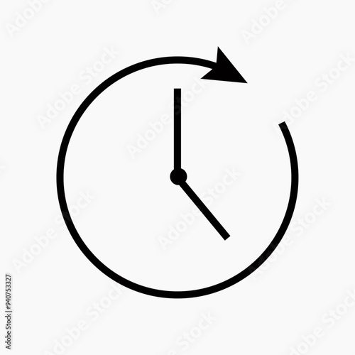 Clock arrow icon on white