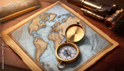 compass and map