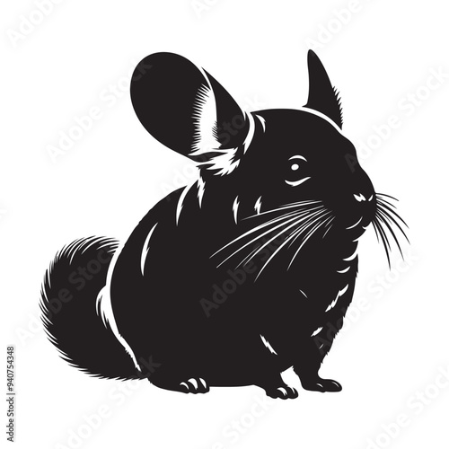 silhouette chinchilla vector