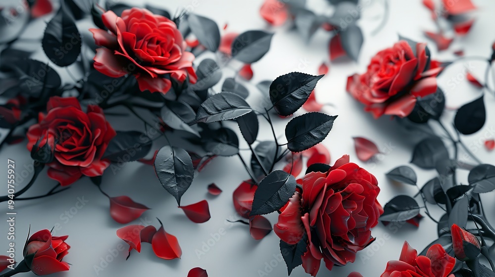 Festive background for Valentine's Day with a bouquet of red roses, copy space. Festive background for Valentine's Day with a bouquet of red roses, copy space.