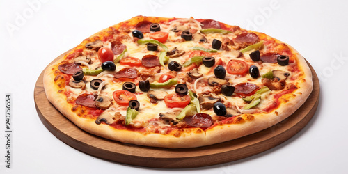 whole pizza Isolated on white background