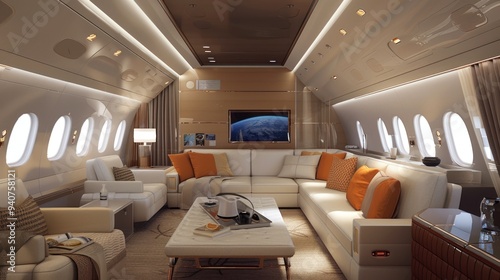 luxury airplane interior
