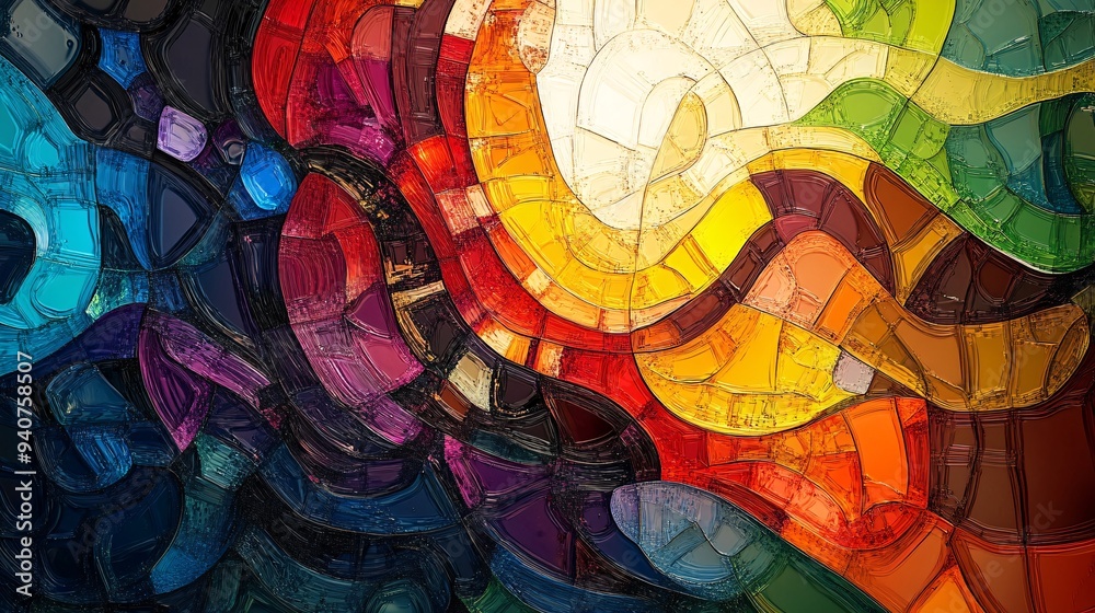 Fototapeta premium Artistic and detailed, a colorful abstract background with a dynamic mosaic of bright colors