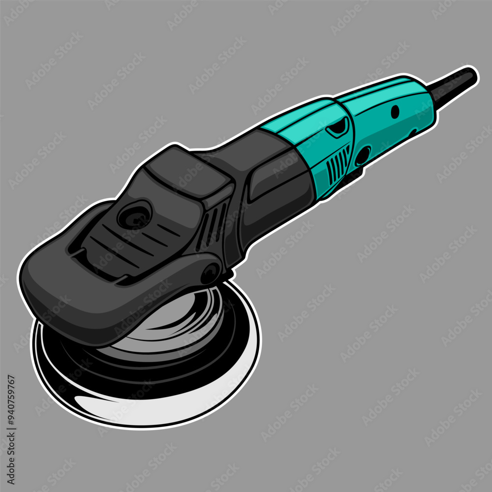 Car Polisher Machine. Separated layers, easy to edit in your vector supported software.