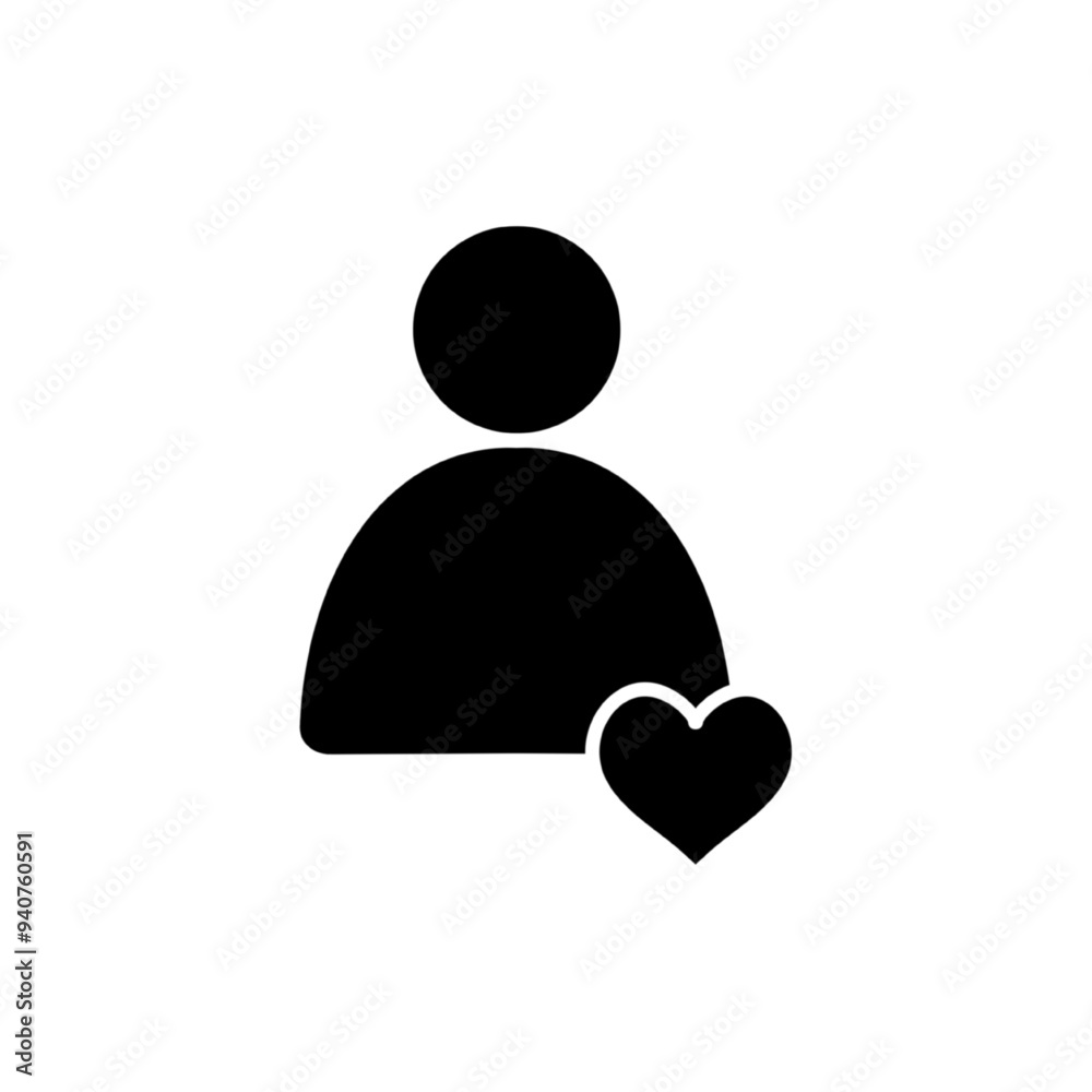 love heart person icon, eps vector illustration love heart person icon, eps vector illustration