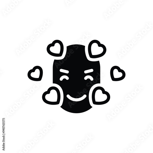 Black solid icon for adore