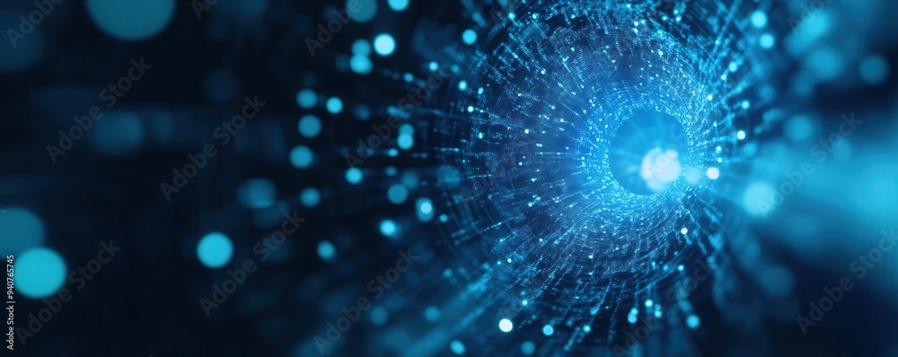 A captivating glimpse into a vibrant blue vortex of light and energy, representing technology and digital transformation. A captivating glimpse into a vibrant blue vortex of light and energy, representing technology and digital transformation.