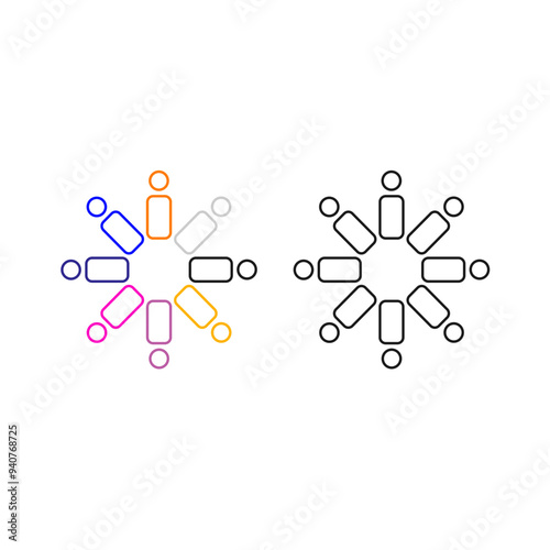 COLORFUL PEOPLE TOGETHER TEAM TEAMWORK UNION VECTOR ISOLATED ON WHITE