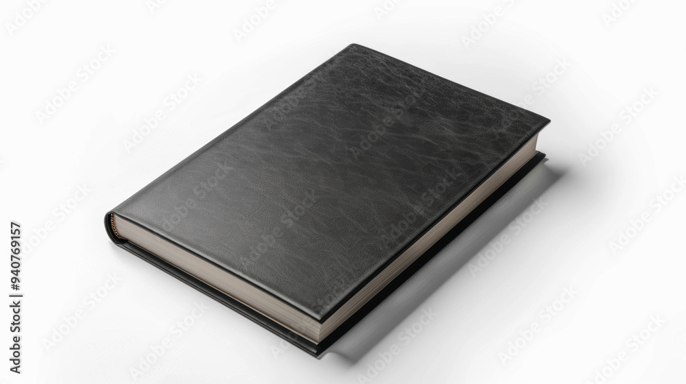 Black cover mockup notebook minimalist book isolated white background Black cover mockup notebook minimalist book isolated white background