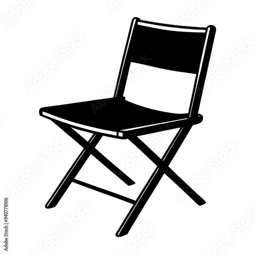 Folding chair silhouette Illustration vector style