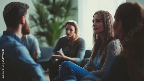 Therapeutic Group Session with People Talking About Overcoming Addictions