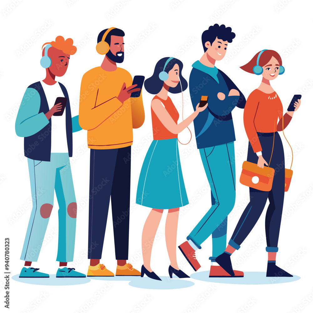 Obraz premium vector several people illustration