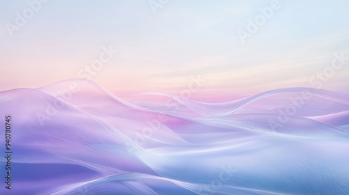 abstract waves light blue background to soft lavender horizon