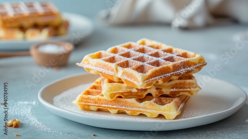 Waffles on a plate