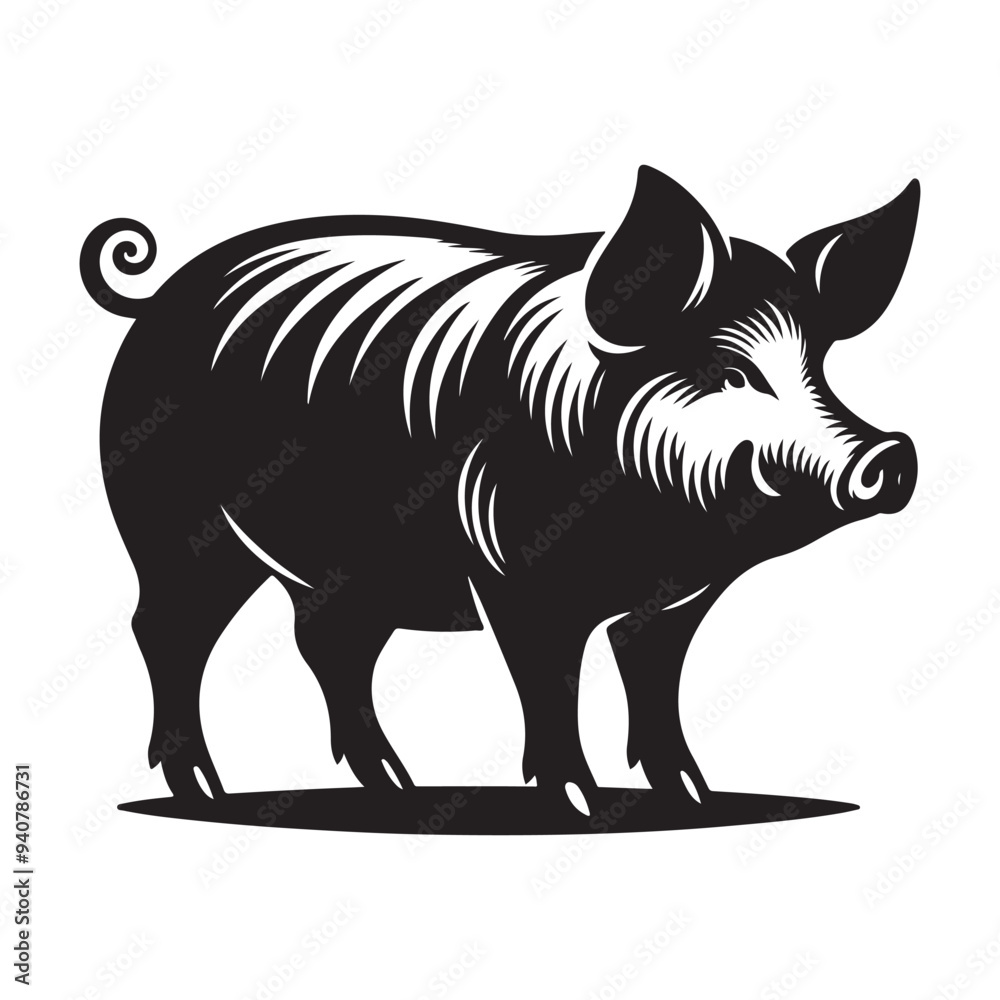 Obraz premium silhouette pig vector