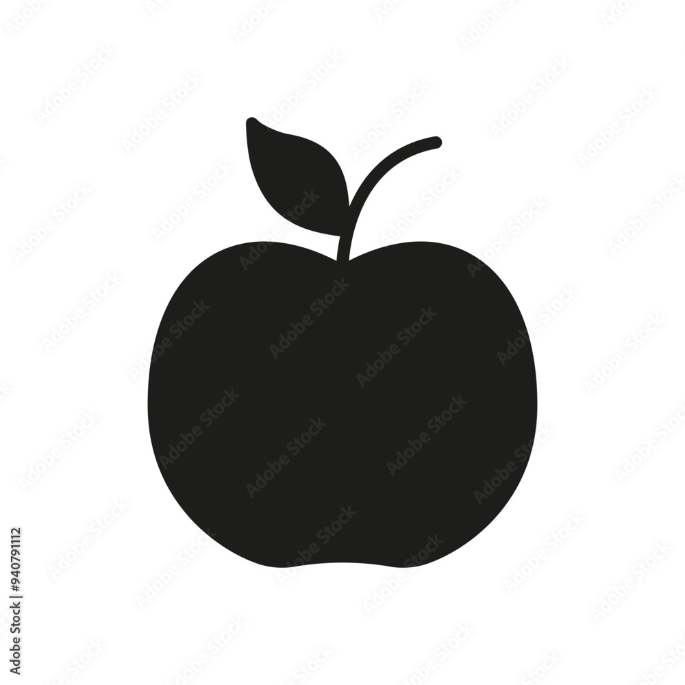 Apple With Leaf Solid Icon, Healthy Food And Natural Nutrition Concept. Organic Diet And Wellness Glyph Icon. Isolated Vector Illustration Apple With Leaf Solid Icon, Healthy Food And Natural Nutrition Concept. Organic Diet And Wellness Glyph Icon. Isolated Vector Illustration