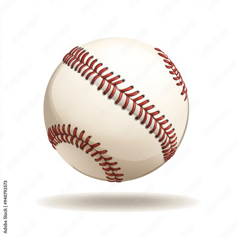 A flying funny baseball ball isolated on a white background, suitable for a logo template. A flying funny baseball ball isolated on a white background, suitable for a logo template.