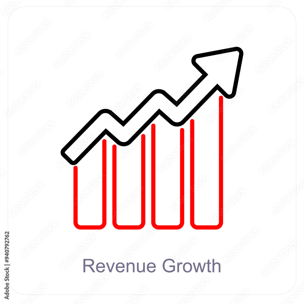 Revenue Growth and diagram icon concept Revenue Growth and diagram icon concept