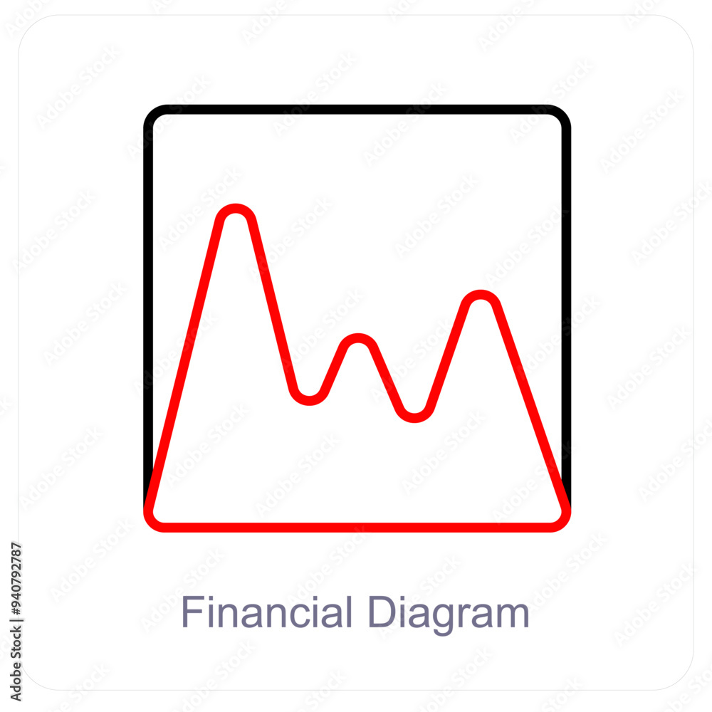 Financial Diagram and diagram icon concept Financial Diagram and diagram icon concept