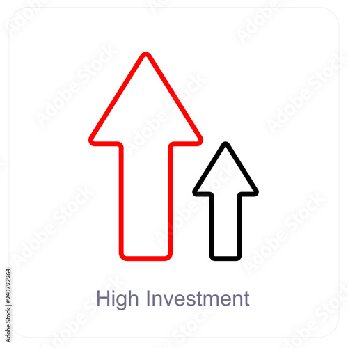 High Investment and diagram icon concept