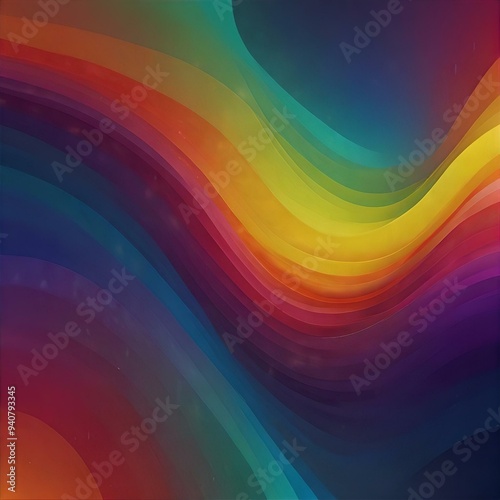 A vivid explosion of rainbow colors radiates from a central point, creating an eye-catching gradient that transitions from a dark center to bright, vibrant hues.