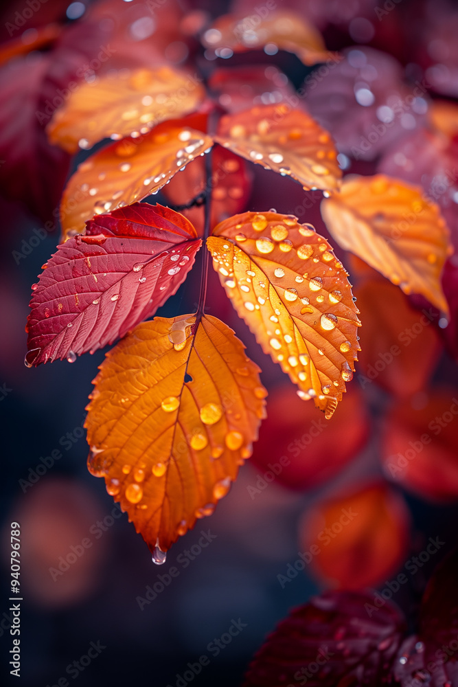 Vibrant autumn leaves on a tree branch, creating a golden foliage background. Vibrant autumn leaves on a tree branch, creating a golden foliage background.