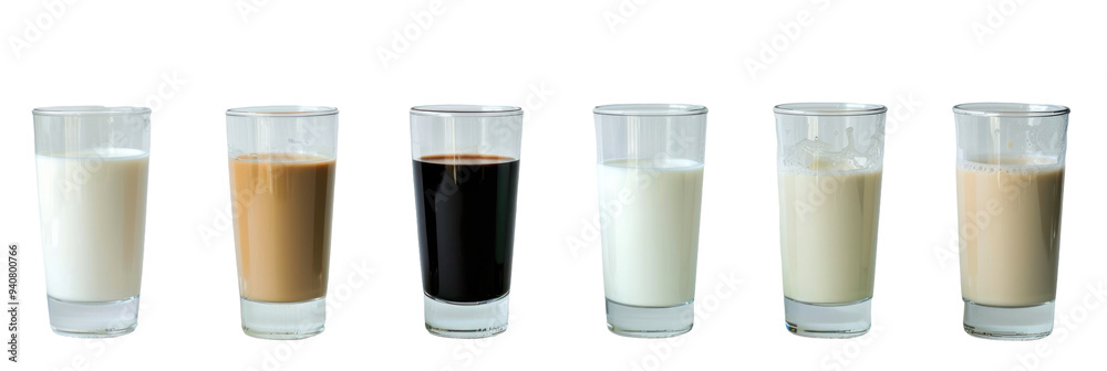 Six glasses of different liquids. Six glasses of different liquids.