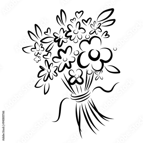 bouquet of flowers bunch of flowers  hand drawn vector illustration graphic for print and business