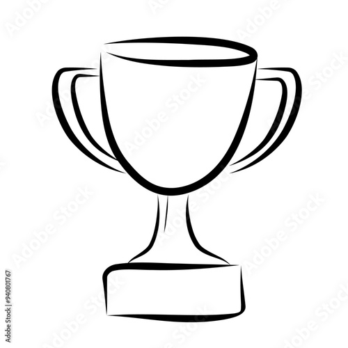 Winners cup trophy hand drawn illustration vector graphic for print and business