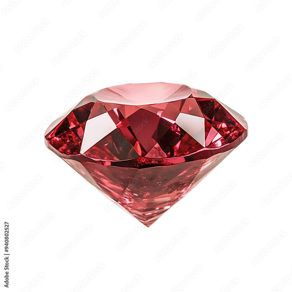 Intense red diamond with rich color and sharp details isolated on transparent background Intense red diamond with rich color and sharp details isolated on transparent background