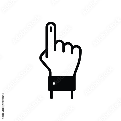 Black solid icon for vote