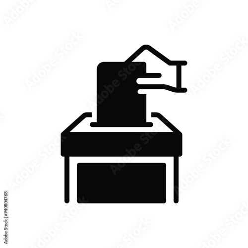 Black solid icon for ballot