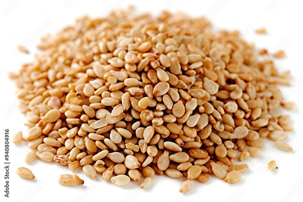 Sesame Seeds. Heap of Fresh Sesame Seeds on White Isolated Background Sesame Seeds. Heap of Fresh Sesame Seeds on White Isolated Background