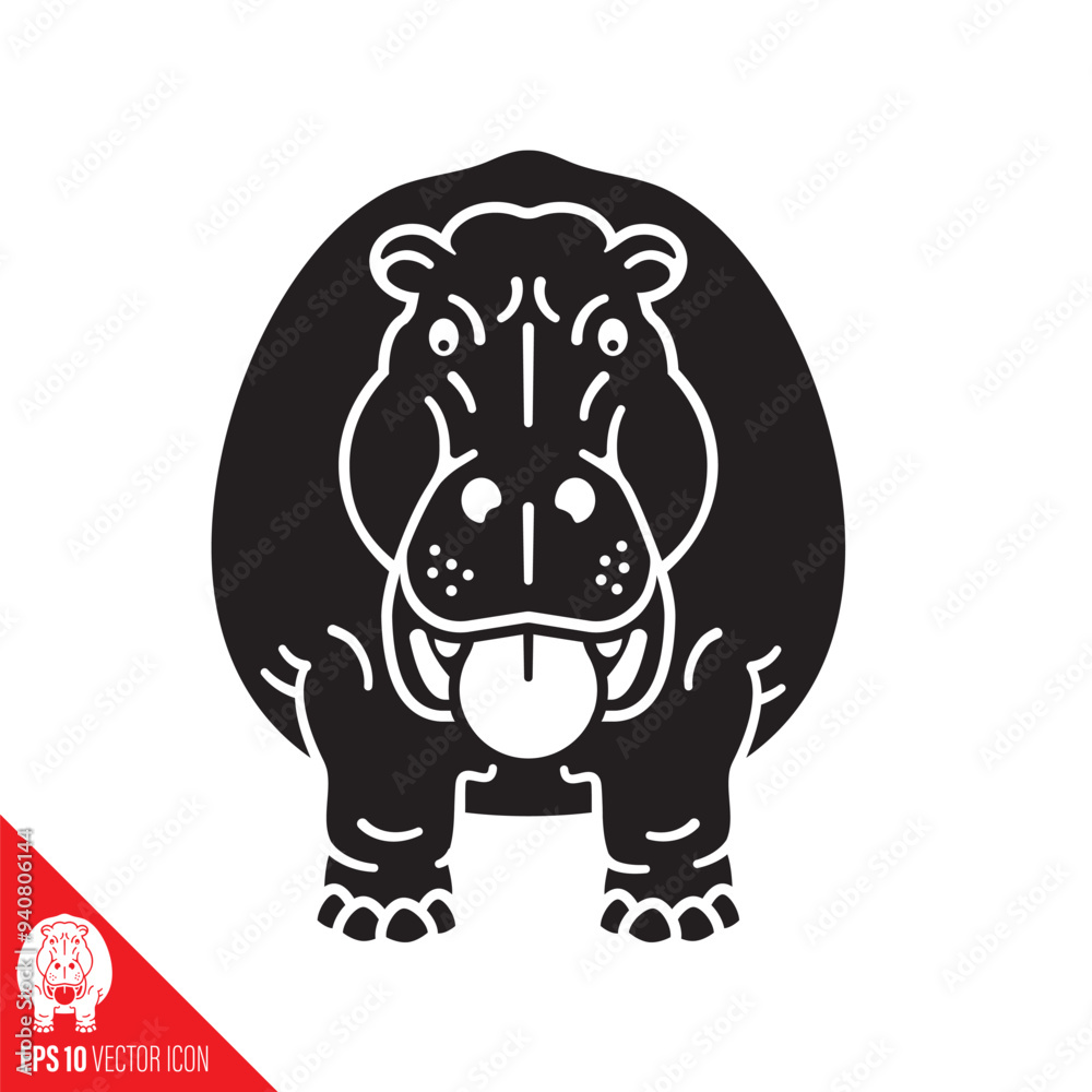 Hippopotamus vector icon Hippopotamus vector icon