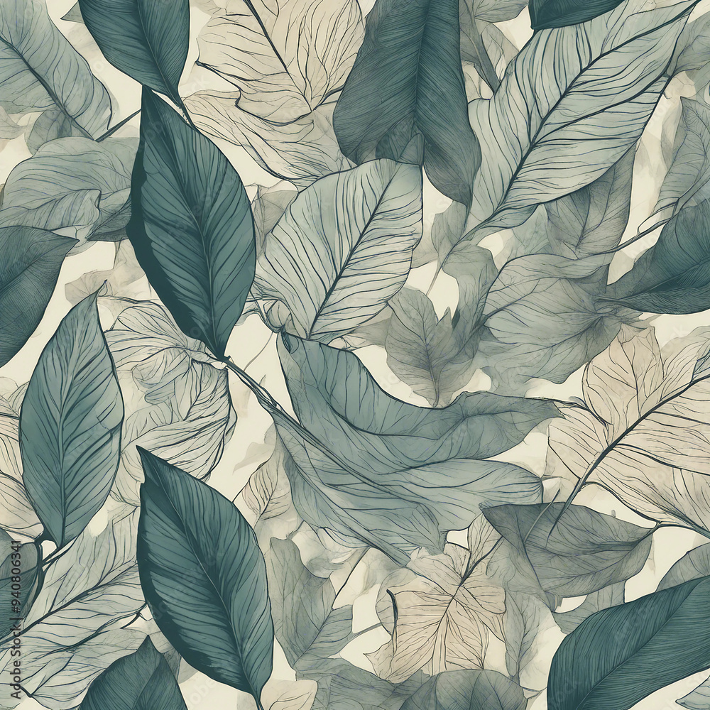 Fototapeta premium leaf pattern illustration background