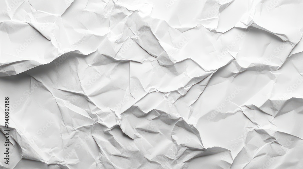 Fototapeta premium White paper texture background with crumpled abstract shapes
