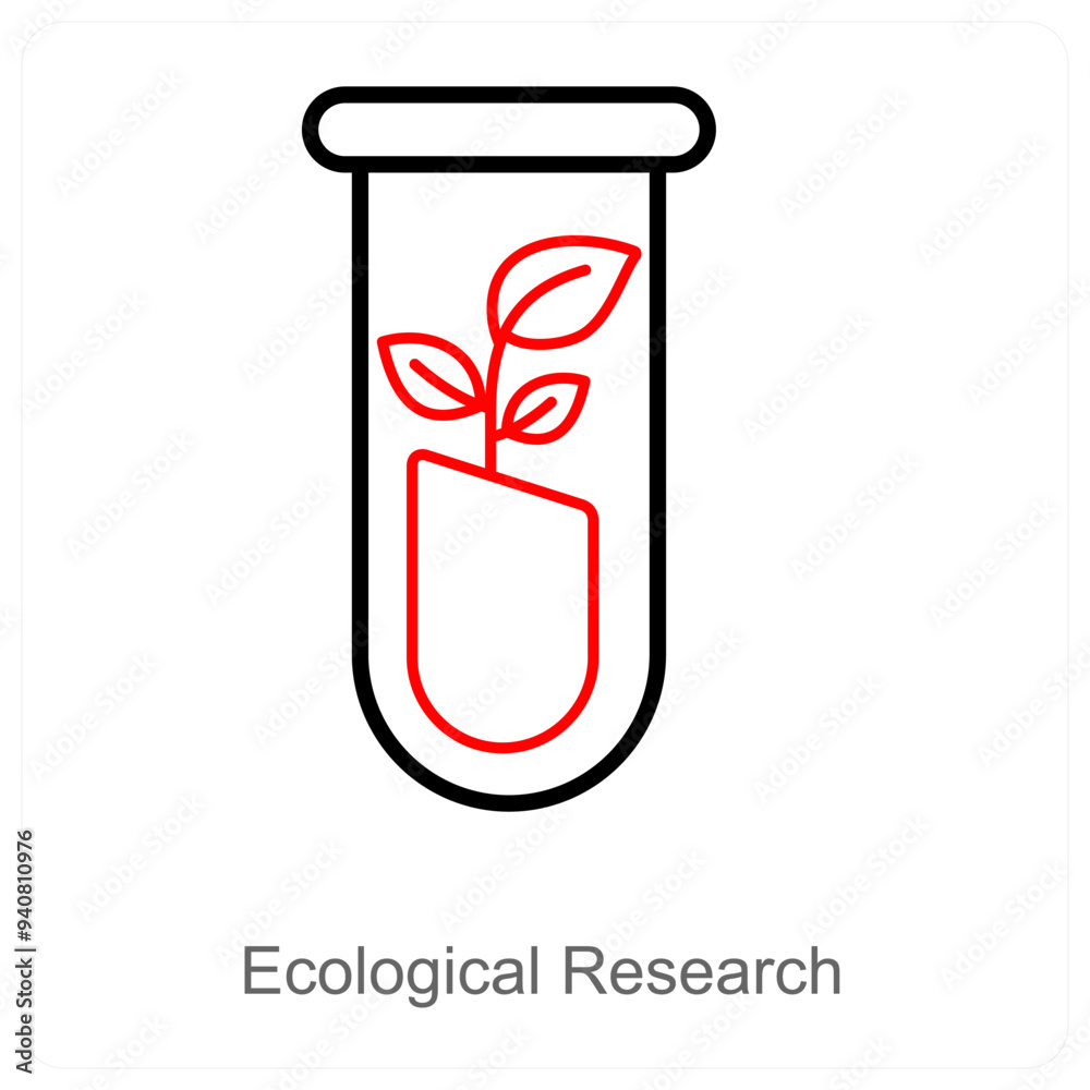 Ecological Research and research icon concept Ecological Research and research icon concept