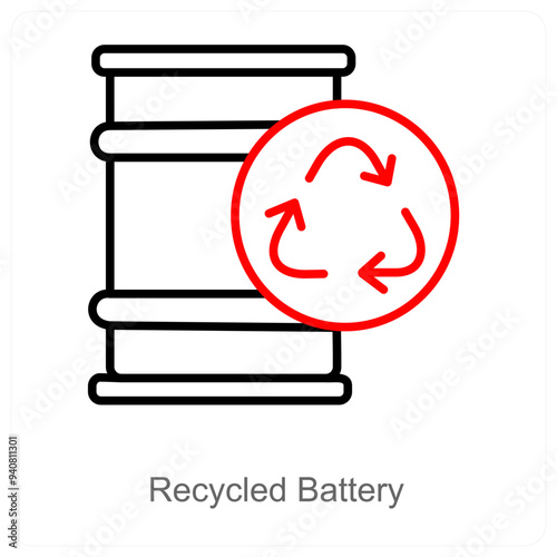 Recycle Battery and ecology icon concept photo