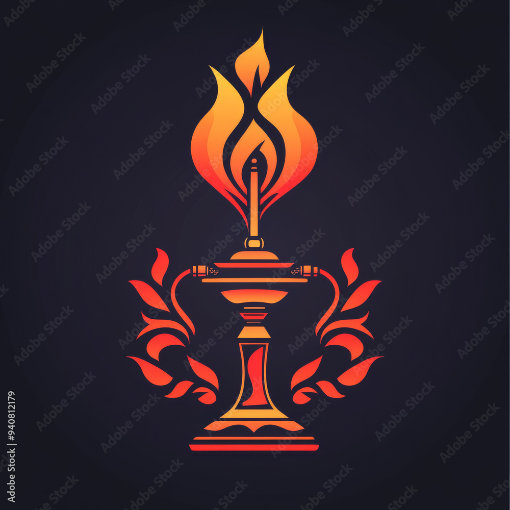 Vector icon for a hookah smoke shop, featuring a shisha bar, Arabic restaurant, or club lounge. Includes a symbol or emblem with a hookah, shisha pipe, and smoke silhouette. Vector icon for a hookah smoke shop, featuring a shisha bar, Arabic restaurant, or club lounge. Includes a symbol or emblem with a hookah, shisha pipe, and smoke silhouette.