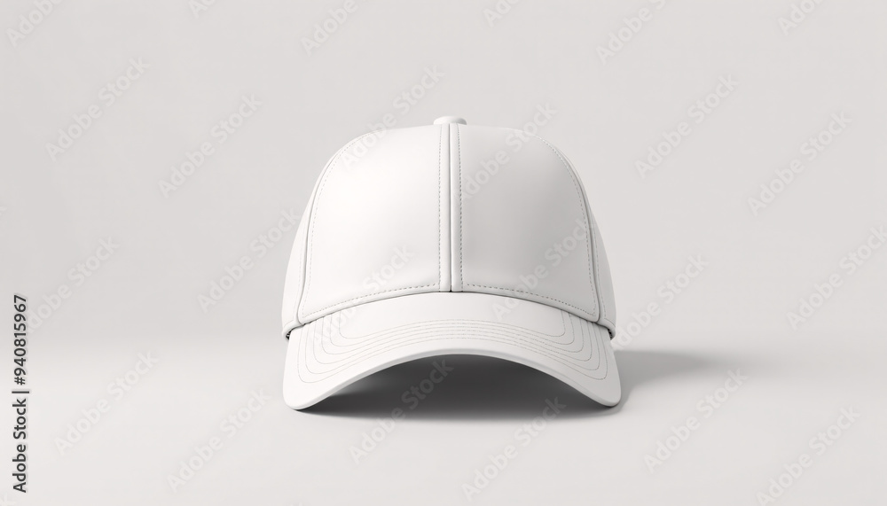 Mock up blank plain white baseball cap, isolated on a solid background Mock up blank plain white baseball cap, isolated on a solid background