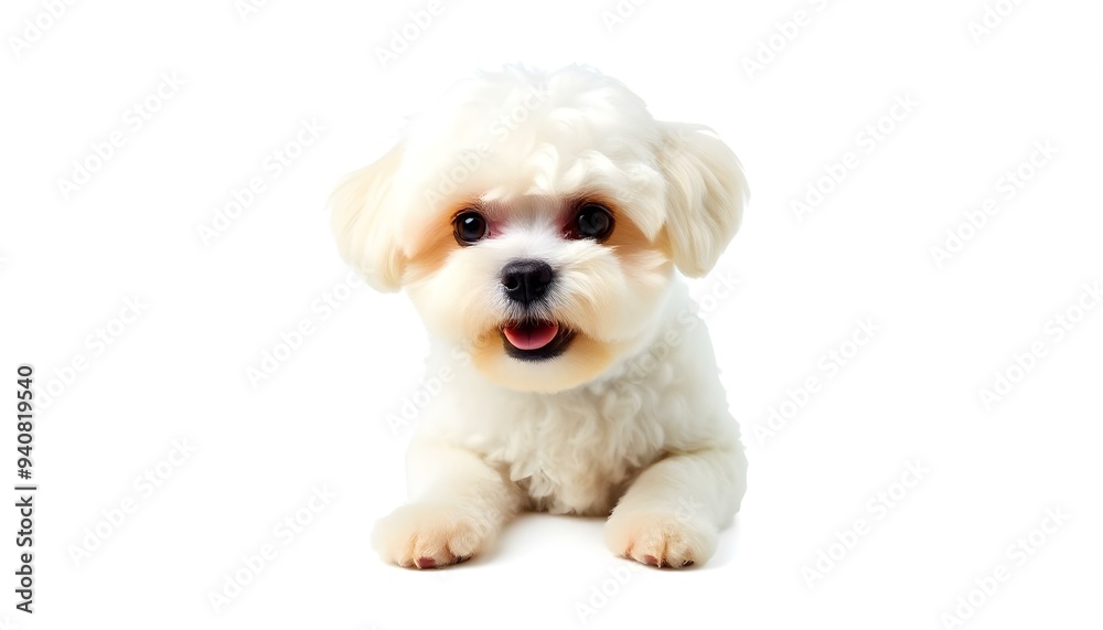 Obraz premium A Bichon Frise dog isolated on a white background