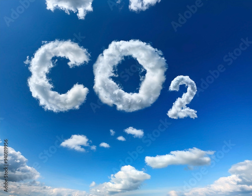 CO2 emissions - formula made from smoke or clouds photo