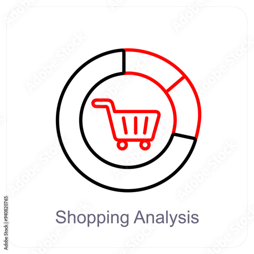 Shopping Analysis and shopping icon concept