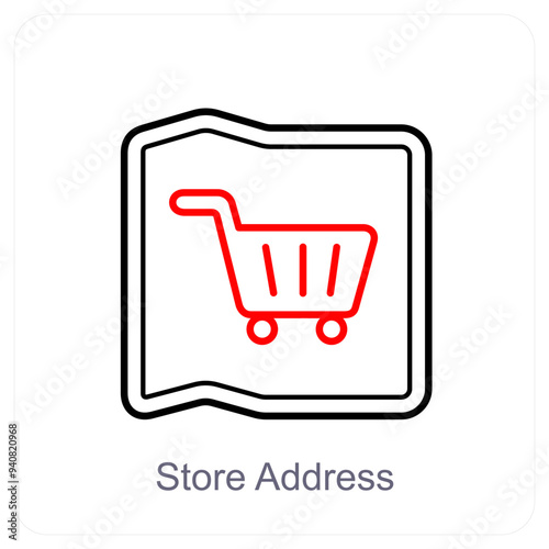 Store Address and address icon concept