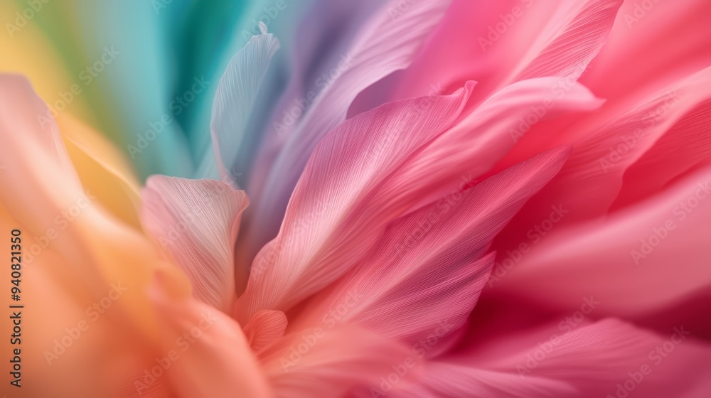 A tight shot of a multicolored flower, whose hues seemingly merge in a soft focus photograph A tight shot of a multicolored flower, whose hues seemingly merge in a soft focus photograph
