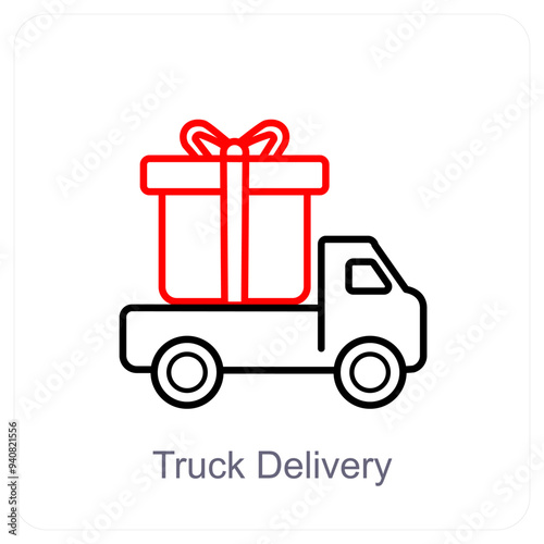 Truck Delivery and delivery icon concept