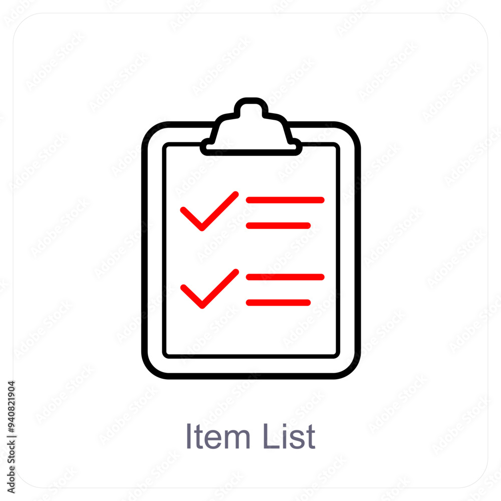 Item List and list icon cocept Item List and list icon cocept