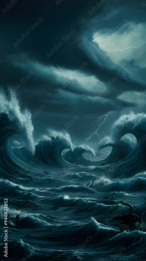 create a dramatic and intense image of a killing sea create a dramatic and intense image of a killing sea